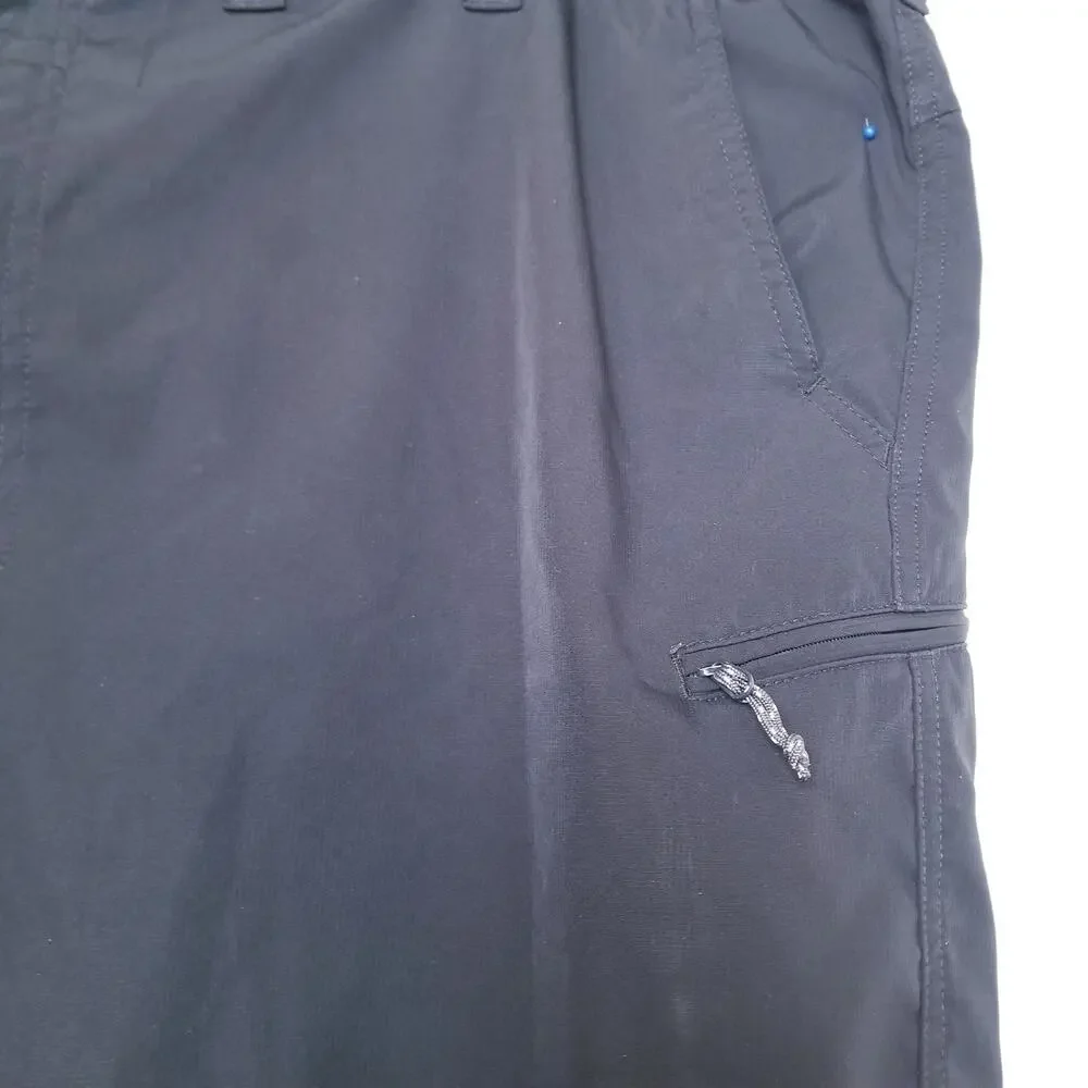 Mens Sz 44 WRANGLER Outdoor Performance Zip Cargo Shorts Elastic Waistband Black - Picture 4 of 8
